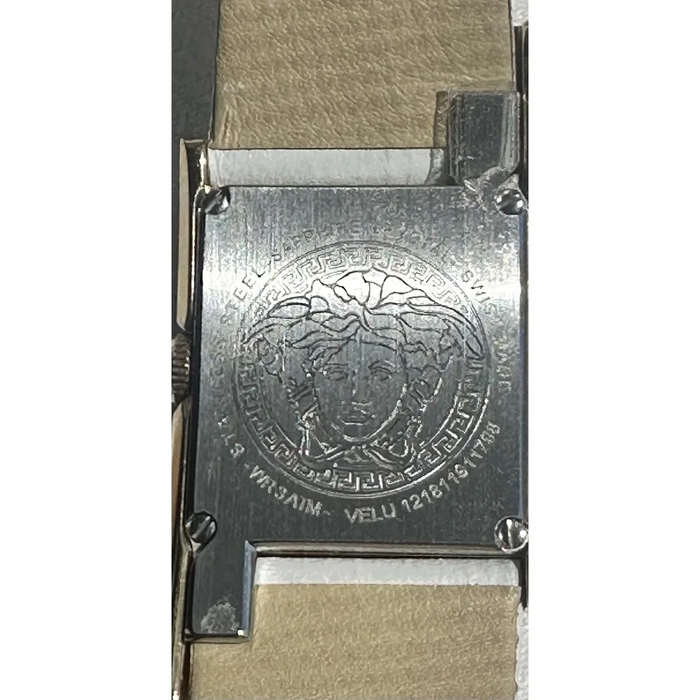 VERSACE Greca White Leather Woman's Watch VELU1218 Preowned